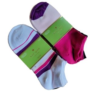 🌟 NWT 2 KATE SPADE ♠️ No Show Ankle Socks Vibrant Spring/Summer Colors 6 pair